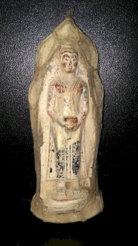 Qing Dynastie Ton Buddha Skulptur um 1800