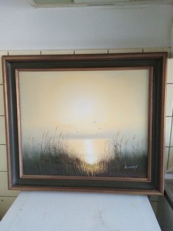 Zu verkaufen schönes ölfarbe auf leinwand, Sonnenuntergang am Meer, maler Raymond! - turnthetime.de