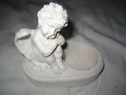 Gilde Kerzenhalter Teelichthalter Dekoengel, Engel Deco, weiß matt Aufschrift \"Das Leben ist schön\" - turnthetime.de