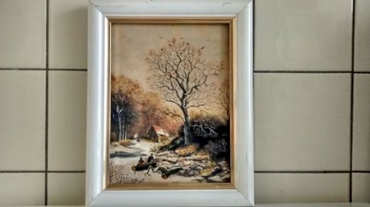 Gemälde Winterlandschaft, B. Steegh - turnthetime.de