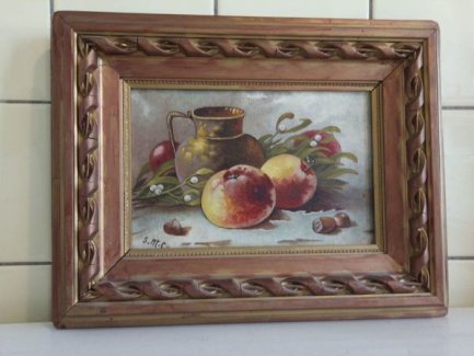 Zu verkaufen schönes, altes stillleben Krug und Obst signiert SMC? - turnthetime.de