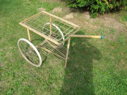 Gartendekoration Garten Deco Metallwagen Eigenbau Unikat - turnthetime.de