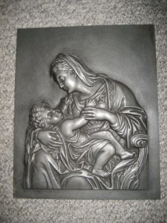 Buderus 1731 Relief Maria mit Kind Antiquität Rarität Selten Gußeisen