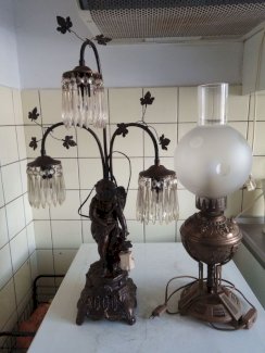 Zwei alte Art Deco, kupfer/messing/orzellan tischlampen zu verkaufen! - turnthetime.de