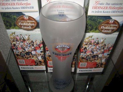 Erdinger Weißbierglas Bier Weißbier Floßfahrt-Gaudi Flößerglas Flosfahrt matt Limitiert 0, 5 L. OVP - turnthetime.de