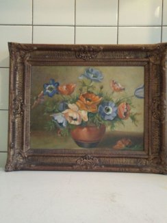 Zum verkauf gemälde, blumenstillleben von kunstmaler Gerrit Haarbrink, Holland! - turnthetime.de