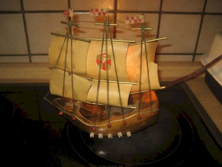 Mayflower beleuchtetes Schiff Holzschiff Modell Retro Vintage