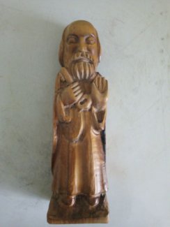 Zu verkaufen, schöne alte hölzerne kirchenstatue des heiligen Petrus mit schlüssel!