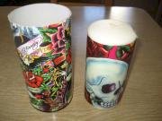 Original Ed Hardy Stumpen Kerzen in einer Box ohne Duft ca. 15 cm, Totenkopf, Motoradfahrer