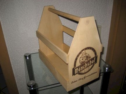 Bierträger aus Holz mit Gravur Mönchshof für 8 Flaschen Bier Werbeartikel mit Logo, Neu - turnthetime.de
