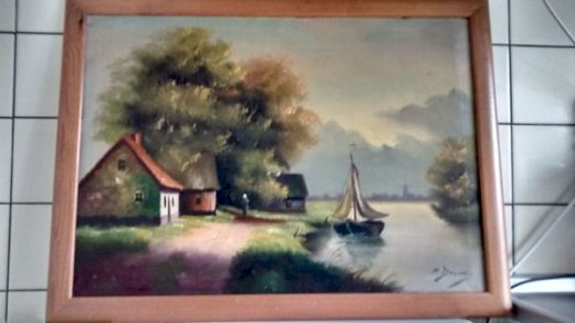 Zum verkauf alte Holländische landschaft, Maler M. Menden. - turnthetime.de