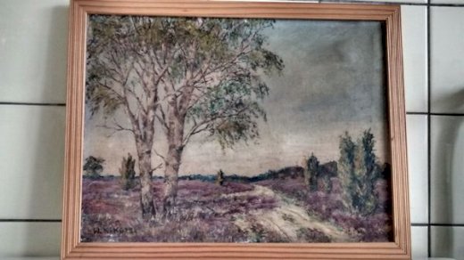 Gemälde Heide landschaft, mahler W. Kikuts - turnthetime.de