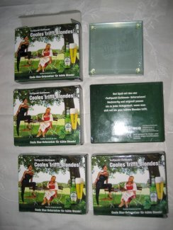 4x4 coole Glas-Untersetzer für kühle Blonde Treffpunkt Eichbaum Mannheim Bier Untersetzer Neu OVP - turnthetime.de