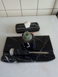 Zum verkauf, marmor und messing schreibtisch set!