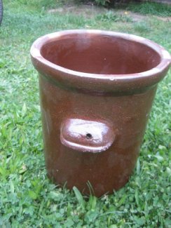 uralter Krauttopf Schmalztopf Steintopf Steingut Steinzeug Tontopf Topf 2 Henkel 15 L Vintage Shabby - turnthetime.de