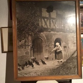 Altes Bild mit Holzrahmen Circa 70 x 80 - turnthetime.de