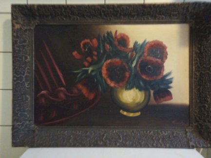 Zu verkaufen schönes gemälde / blumenstillleben, signiert Flemminks, Holland! - turnthetime.de